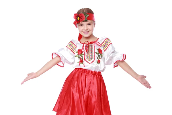Traditional Ukrainian little girl from east Europe — Stock Photo, Image
