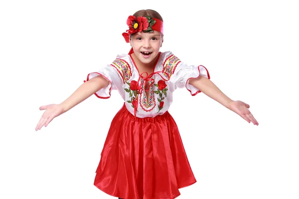 Traditional Ukrainian little girl from east Europe — Stock Photo, Image