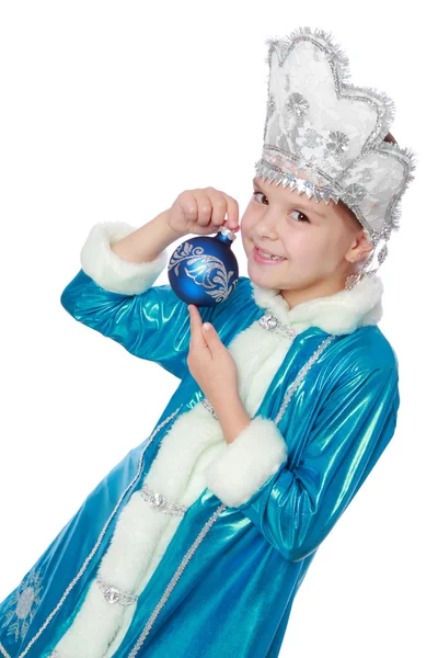 Ryska Snow Maiden på en vit bakgrund i julklapp — Stockfoto