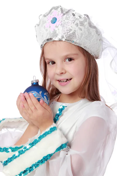 Ryska Snow Maiden på en vit bakgrund i julklapp — Stockfoto