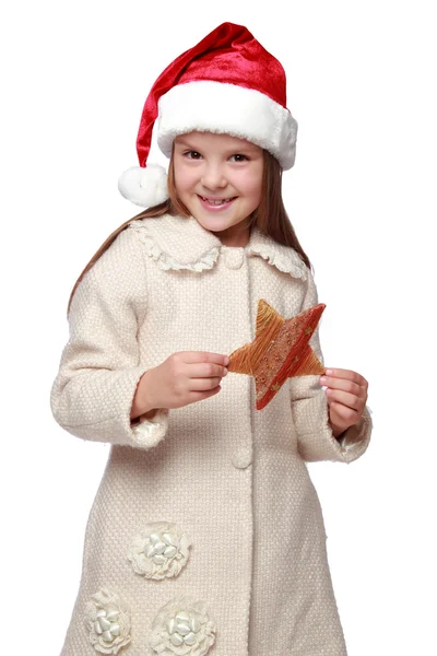 Menina no Natal — Fotografia de Stock