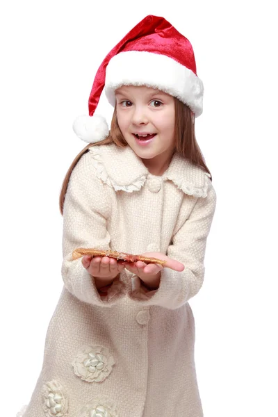 Flicka på jul — Stockfoto