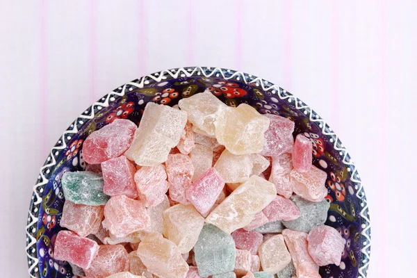 Delicious Turkish Sweet Delight Traditional Turkish Bowl — Stock Photo, Image