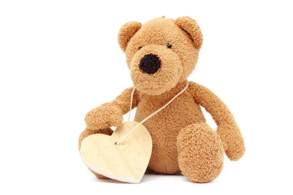 Toy bear and heart symbol — Stock Photo, Image