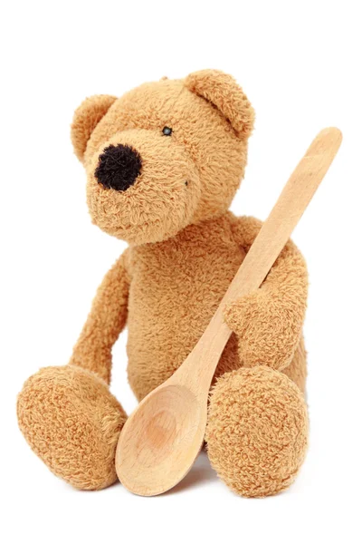 Toy bear on Food theme — Stock Photo, Image