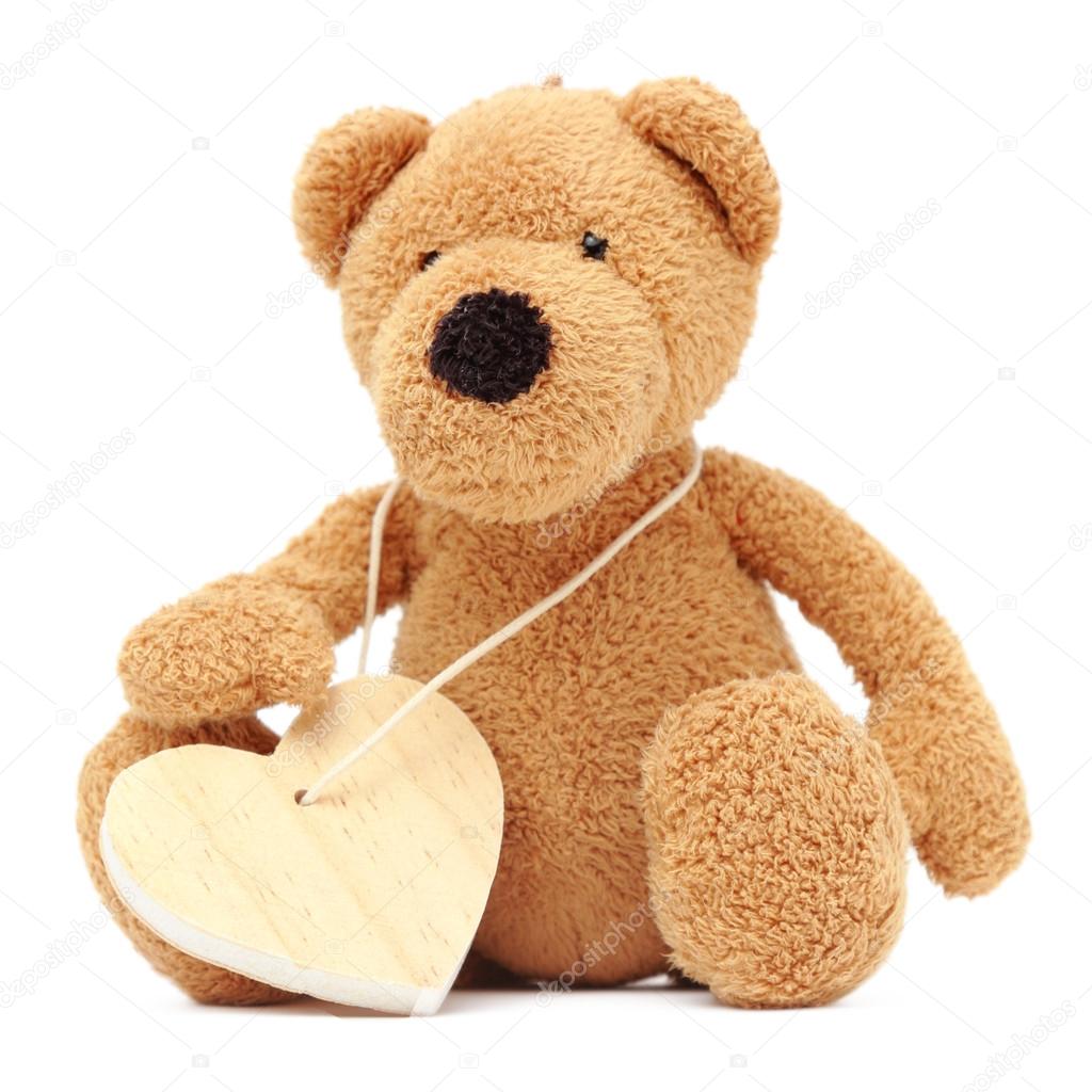 teddy bear with love symbol