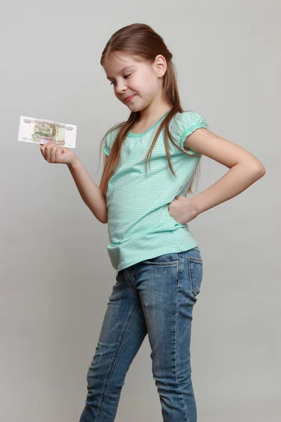 Kind und Bargeld — Stockfoto