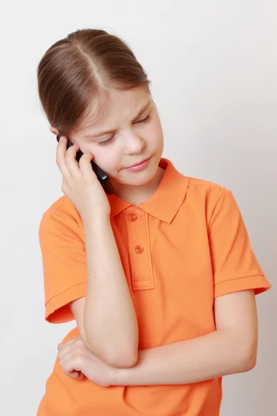 Kid and mobil phone — Stock Photo, Image