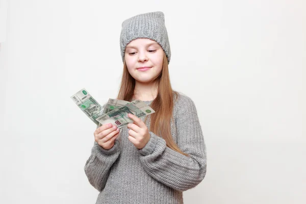 Gyerek és készpénz — Stock Fotó