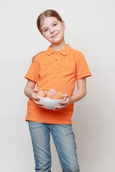 Adorable kid on Food theme — Stock Photo, Image