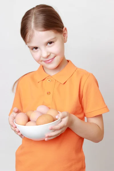 Ребенок Смили на тему еды — стоковое фото