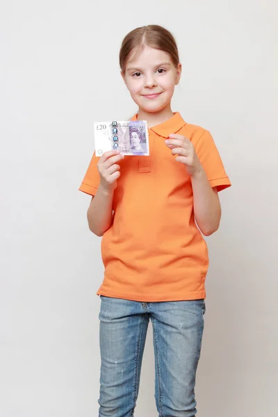 Niño y dinero en efectivo —  Fotos de Stock