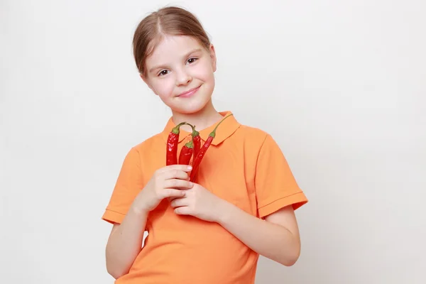 Kid on Food theme — Stock Photo, Image