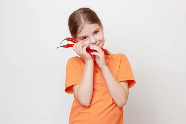 Kid on Food theme — Stock Photo, Image