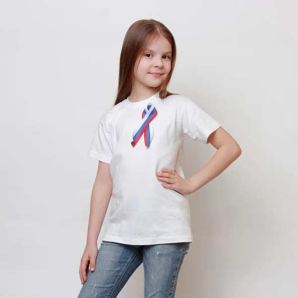 Patriotisches russisches Mädchen — Stockfoto