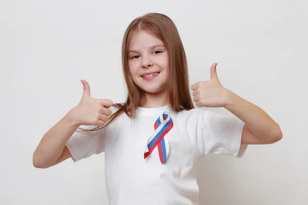 Menina russa patriótica — Fotografia de Stock