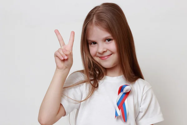 Menina russa patriótica — Fotografia de Stock