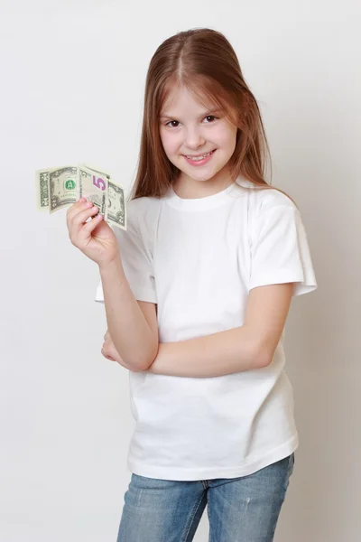 Niño y dinero — Foto de Stock