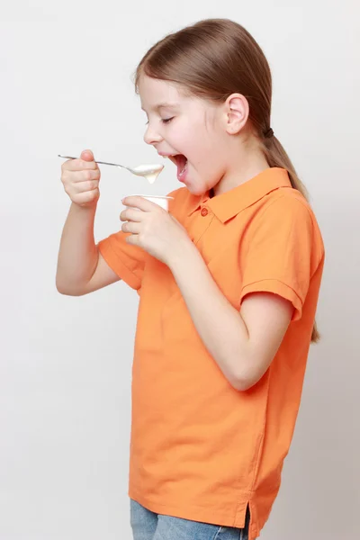 Kid on Food theme — Stock Photo, Image