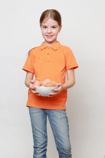 Kid on Food theme — Stock Photo, Image