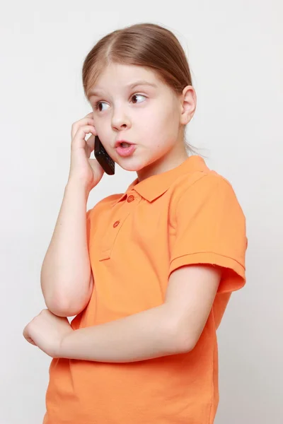 Kid and mobil phone — Stock Photo, Image