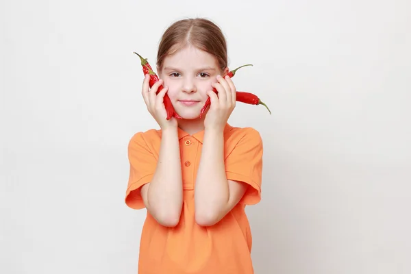 Kid on food theme — Stock Photo, Image