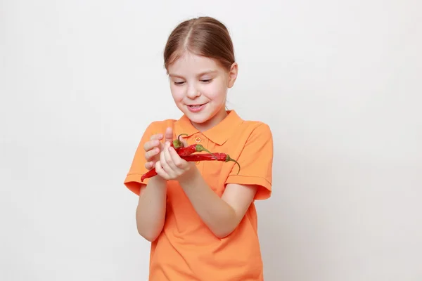 Kid on food theme — Stock Photo, Image