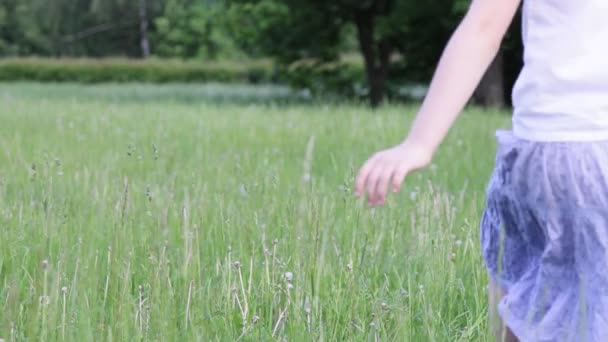 Schöne kleine Mädchen im Freien — Stockvideo