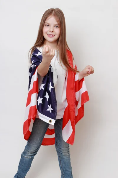 Kid and symbol flag — Stock Photo, Image