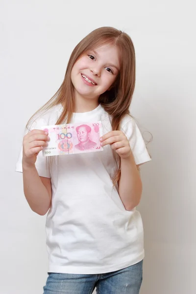 Niño y dinero —  Fotos de Stock
