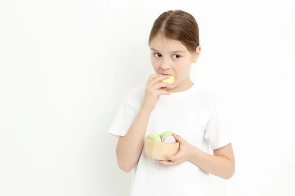 Teen girl on Food theme — Stock Photo, Image