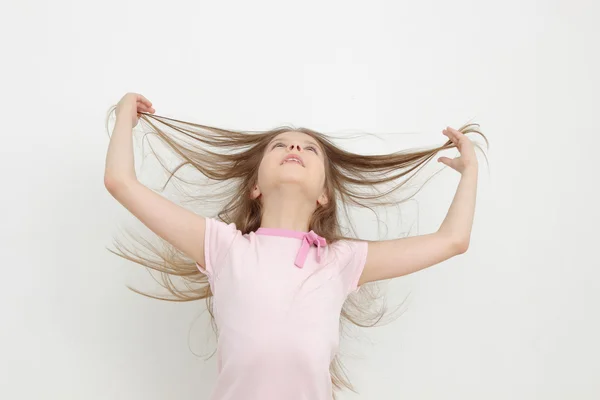 Schönes Porträt Eines Schönen Und Emotionalen Kleinen Mädchens — Stockfoto