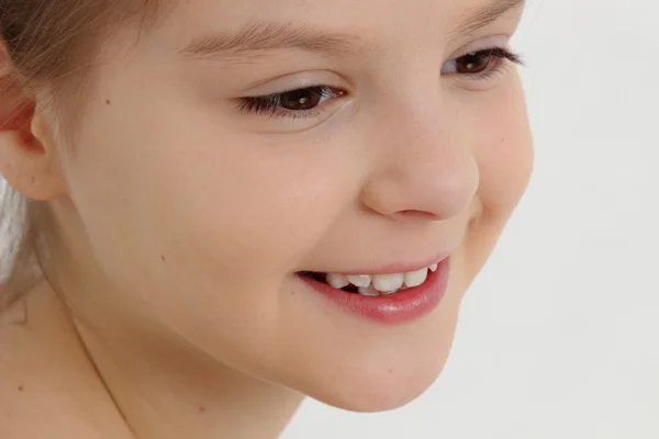 Schönes Porträt Eines Schönen Und Emotionalen Kleinen Mädchens — Stockfoto