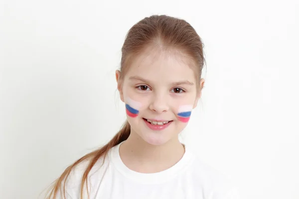 Kid and flag — Stock Photo, Image