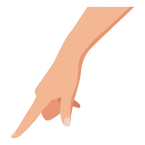Apuntar o presionar la mano. Toca la mano. Golpeando el dedo. Aislado sobre blanco. Estilo plano. Fácil de editar. Fondo blanco. Ilustración vectorial — Archivo Imágenes Vectoriales