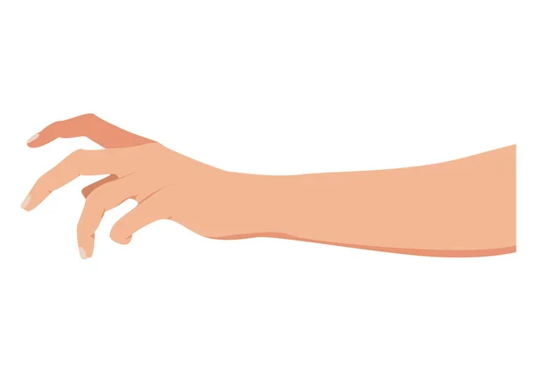 Tomando la mano. Escogiendo la mano. Agarra el gesto. Ilustración vectorial. Diseño plano EPS — Vector de stock