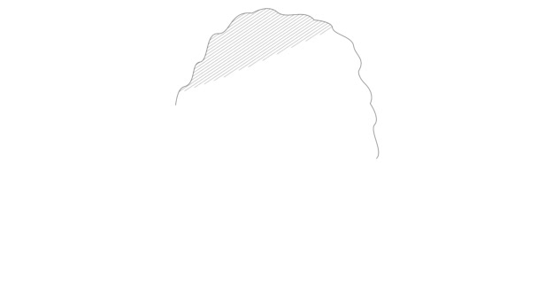 Самостійне малювання простої анімації однієї безперервної лінії малювання жіночого обличчя з додатковими лініями у волоссі. Краса дівчина або жінка портрет. Малювання чорних ліній на білому тлі . — стокове відео