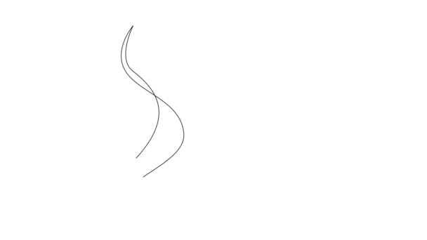Auto desenho animação simples de uma única linha contínua desenho gatinho animal de estimação gato. Desenho à mão vídeo. — Vídeo de Stock