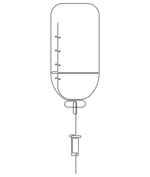 Einzeilige Darstellung medizinischer Drop-Counter. Vektor-Symbol in einem durchgehenden Linienstil. — Stockvektor