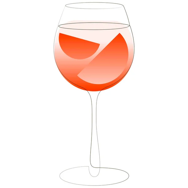 아주 작은 선 벡터 그림 aperol spritz 유리잔. 선그리기. — 스톡 벡터