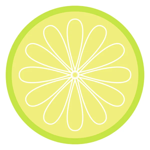 Silueta de rodajas de cítricos de limón verde lima. Diseño simple icono plano logotipo clip arte vector. — Vector de stock