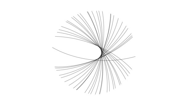 Linee Nere Sfondo Movimento Astratto Computer Web Bianco Nero Generato — Video Stock