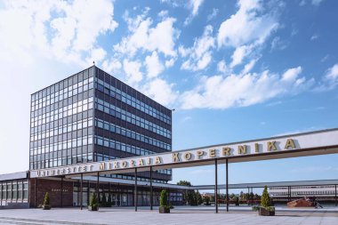 Torun, Polonya - 10 Eylül 2021. Nicolaus Kopernik Üniversitesi 'nin (