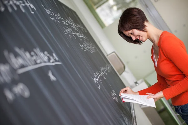 Bastante joven estudiante universitario / joven profesor — Foto de Stock