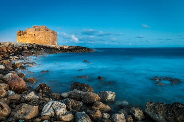 Vista notturna del Castello di Paphos — Foto Stock