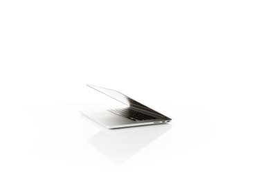 Modern laptop computer on white clipart