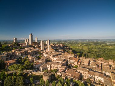  Montepulciano ortaçağ şehir havadan görünümü