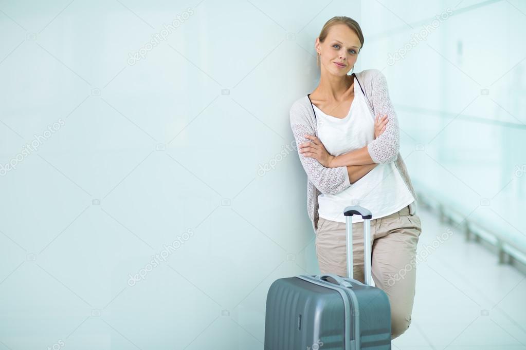 Female passenger at the airport