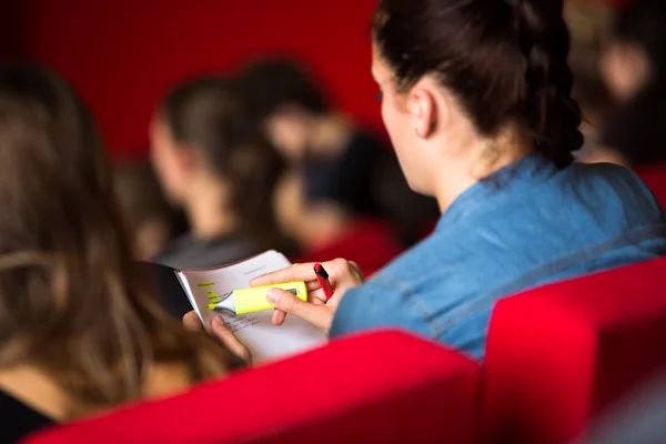 Vysokoškolských studentů, sedět ve třídě — Stock fotografie