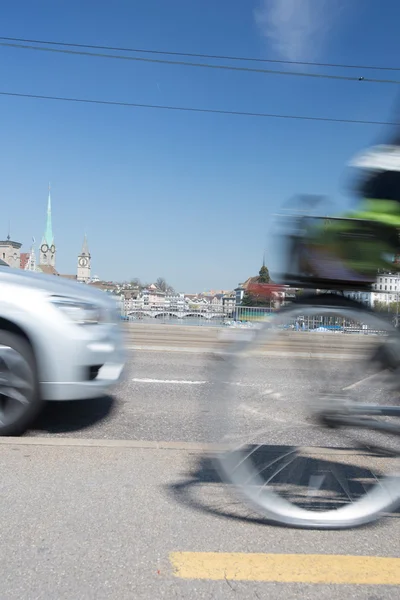 Conceito de transporte da cidade, bicicleta — Fotografia de Stock